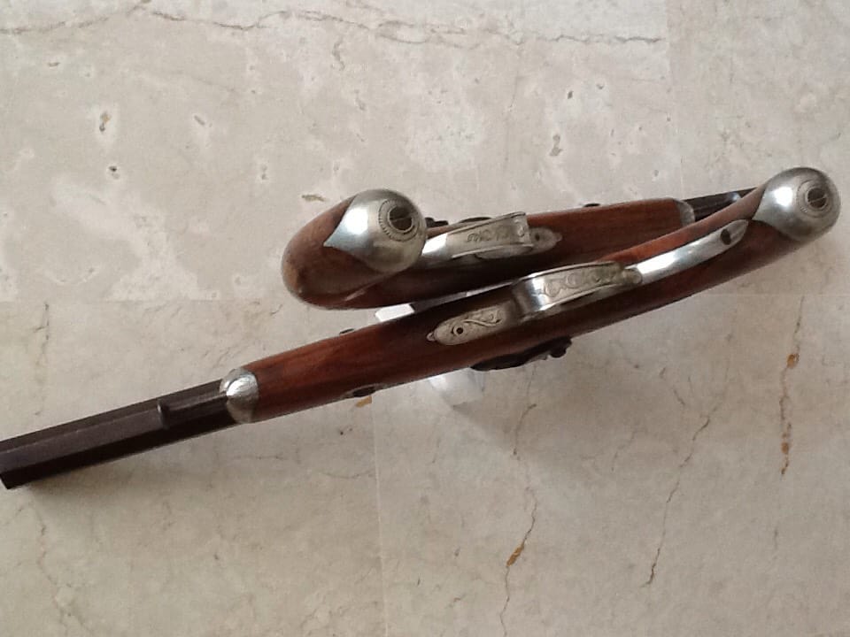 French Dueling Pistols, Saint-Étienne, c. 1850 (Napoleonic Era)