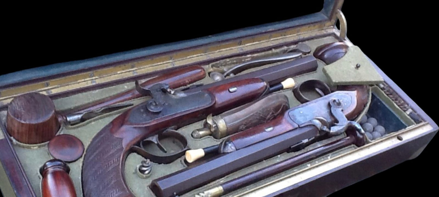Pair of dueling pistols, mid-19th century. Belgium, Liège, circa 1850.