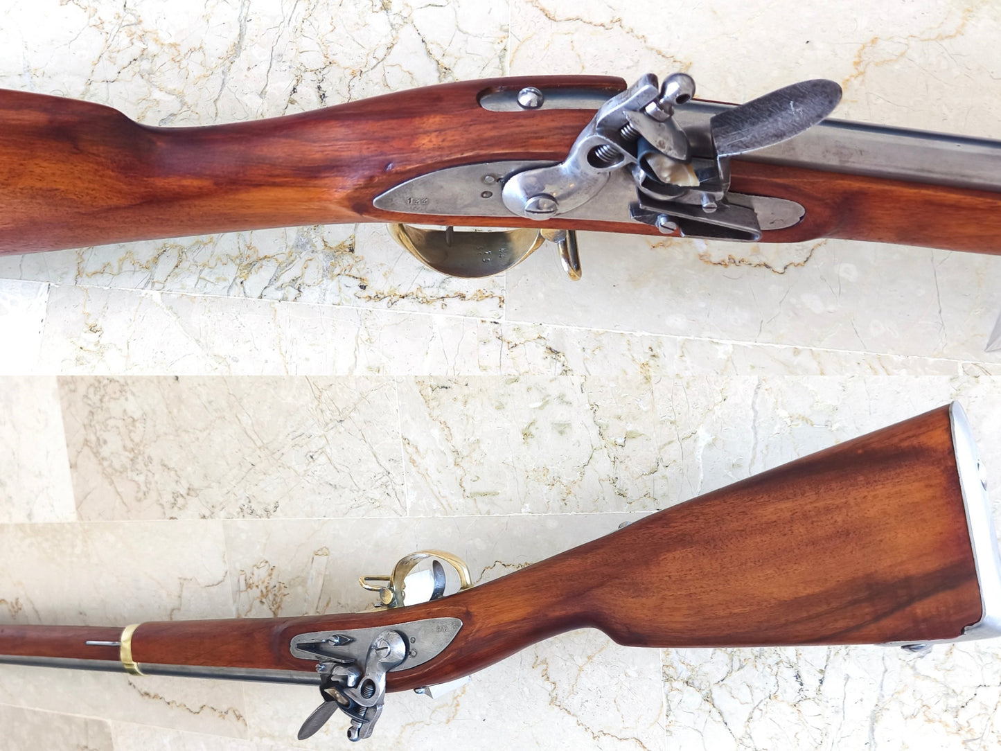 Fusil à silex (1777) Révolutionnaire Copie Fabriqué en Belgique LIÈGE (1979)
