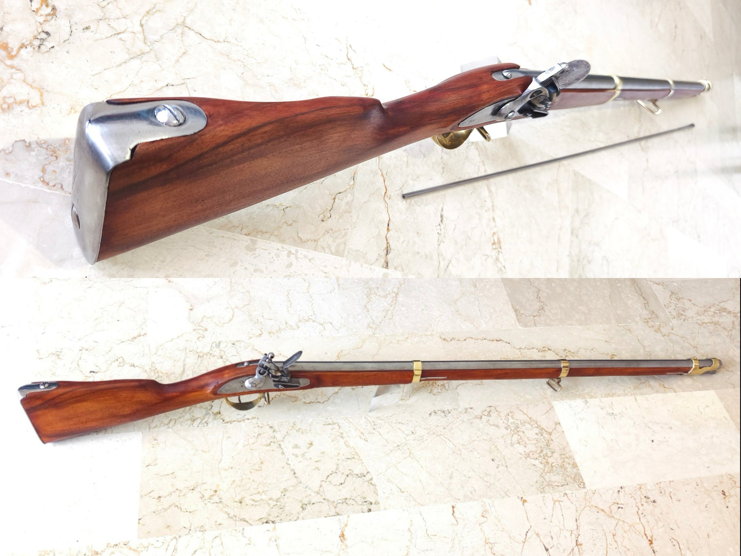 Fusil à silex (1777) Révolutionnaire Copie Fabriqué en Belgique LIÈGE (1979)