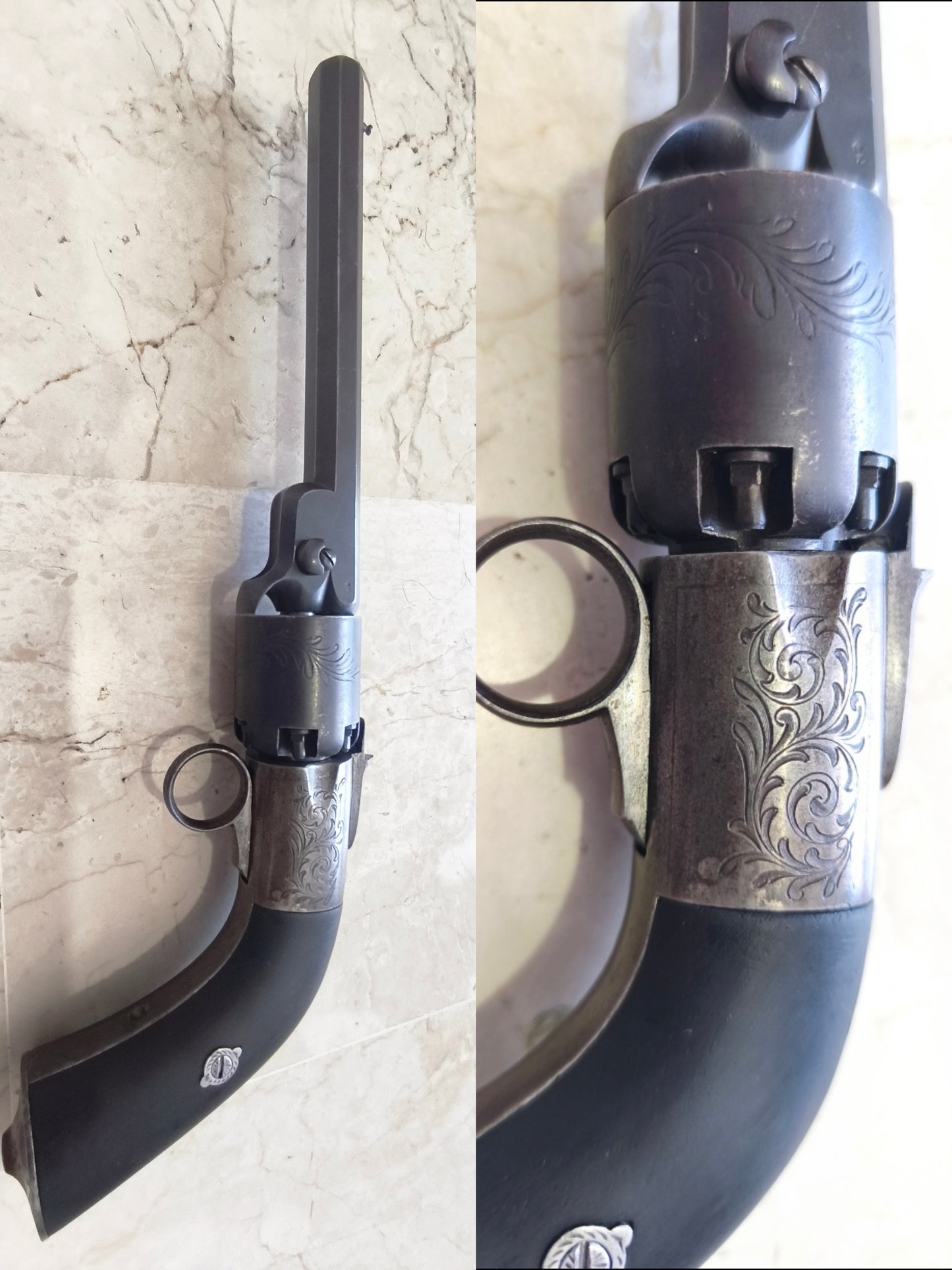Revolver à percussion signé T. LHOIST 1853 calibre 8mm
