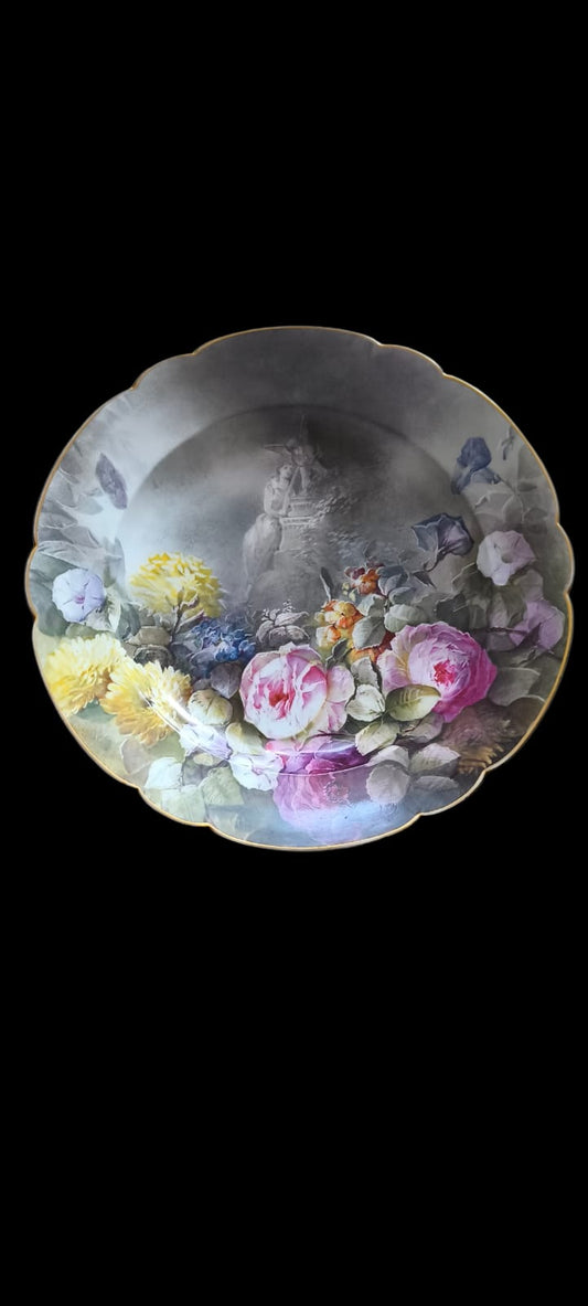 Decorative Limoges Plate – Late 19th Century (Unique Piece)